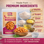 Shakkarpara – Traditional Sweet Diamond Snack | Made with Maida, Desi Ghee & Cardamom | Crunchy & Homemade | No Preservatives - Image 5